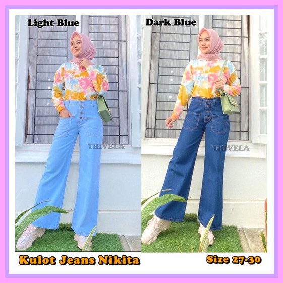 Celana Wanita Kulot Celana Jins Highwaist Tebal Jeans  Levis Dewasa Bawahan Casual Kulot Jeans Wanit