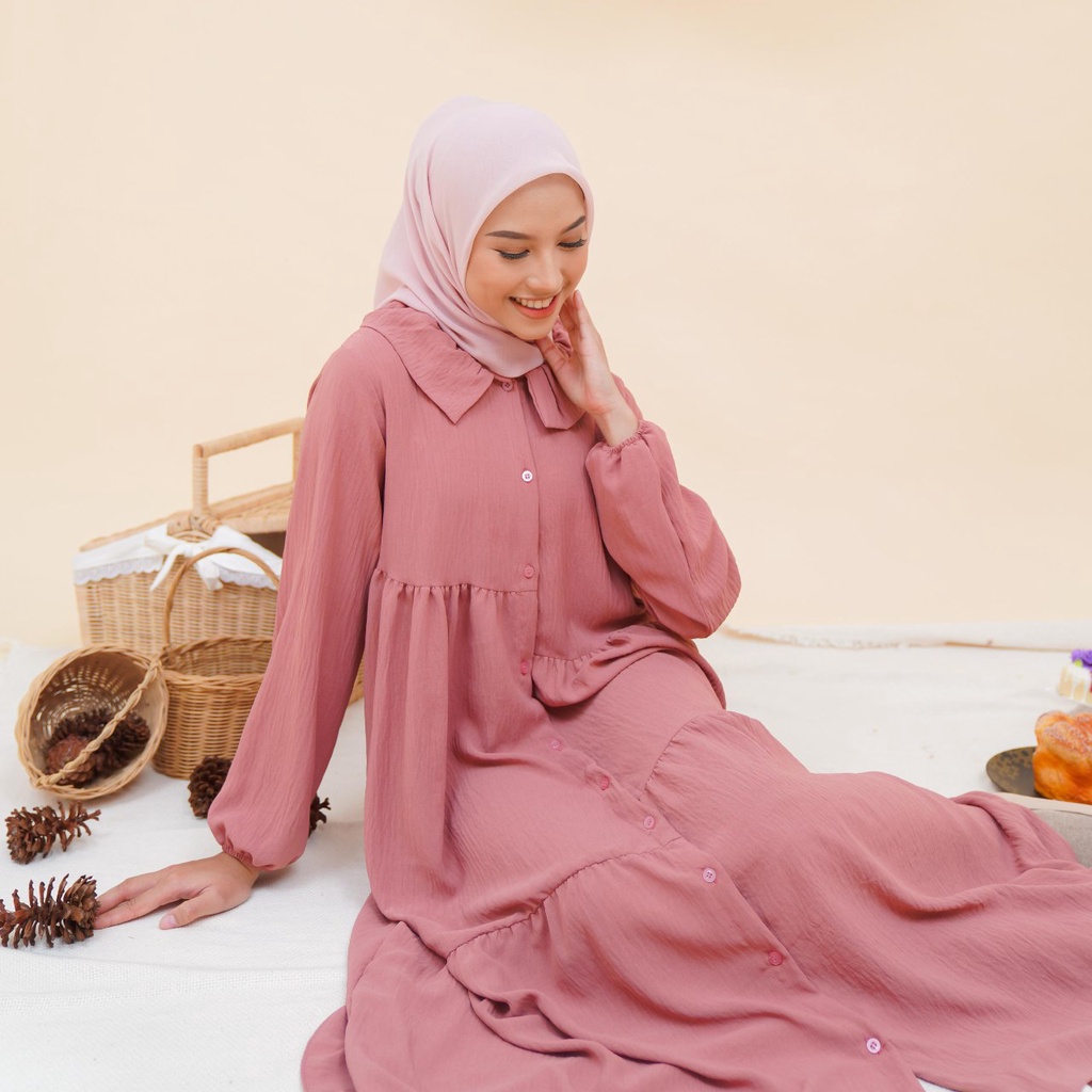 Ayesha Midi dress / Long tunik airflow crincle looklike heaven lights