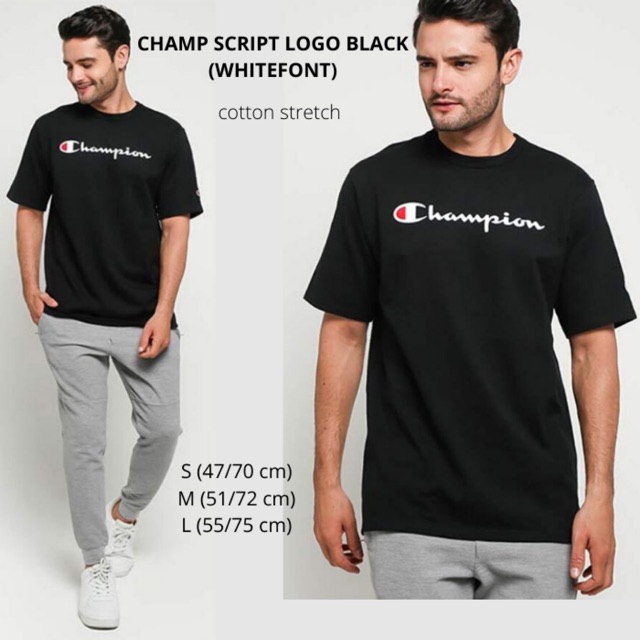 Kaos pria leher bulat branded CHAMPION original