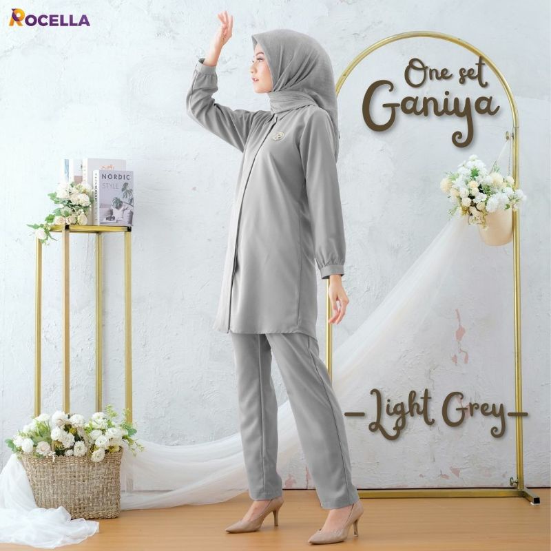 Rocella One Set Ganiya Setelan Baju Kantor Wanita Muslimah  Wanita Muslimah