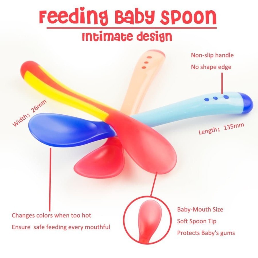 Sendok Garpu Makan Bayi Sensor Panas / Baby Safety Spoon Heat Sensing