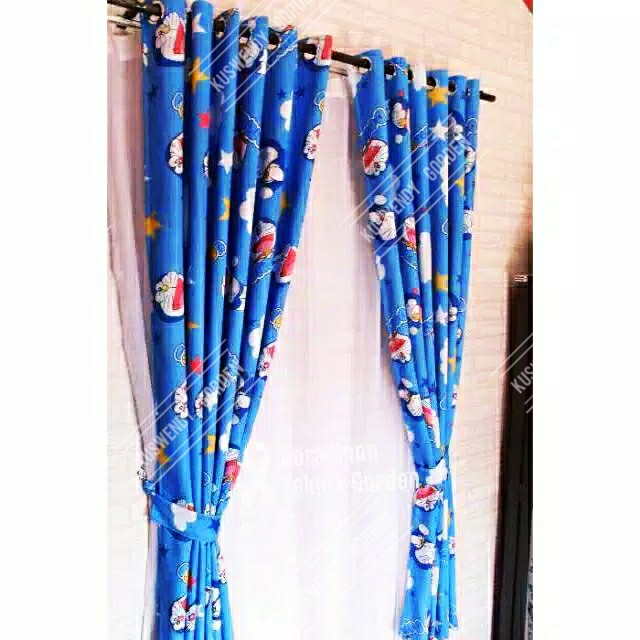 Gorden Blackout 100 x 250 cm Tinggi 2.50 meter HelloKitty &amp; Doraemon Hordeng Jendela Pintu