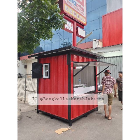 Booth Container / Gerobak Rombong Kontainer Knock Down 1.8x1.5x2