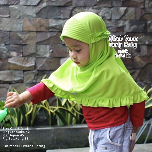 Vania Jilbab Anak - Curly Baby Jilbab bayi 6 bulan sampai 2 tahun bahan kaos adem