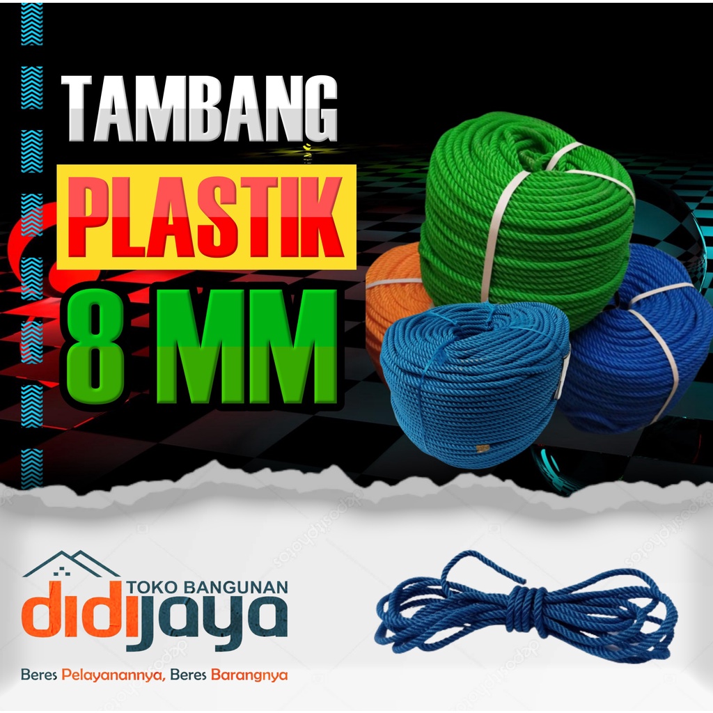 Tali Tambang Plastik 8 MM (Per Meter)