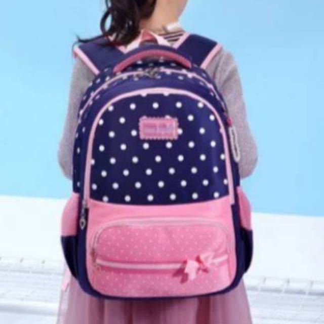 WAISTBAGS {{BISA COD}}TAS RANSEL ANAK SEKOLAH SD CEWEK POLKADOT PISBAN