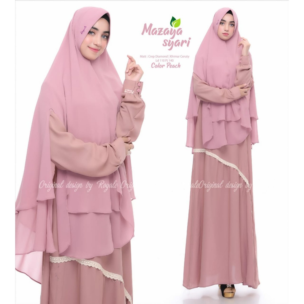 GAMIS MAZAYA SYAR'I BY ROYALE HIJAB SET KHIMAR CERUTI