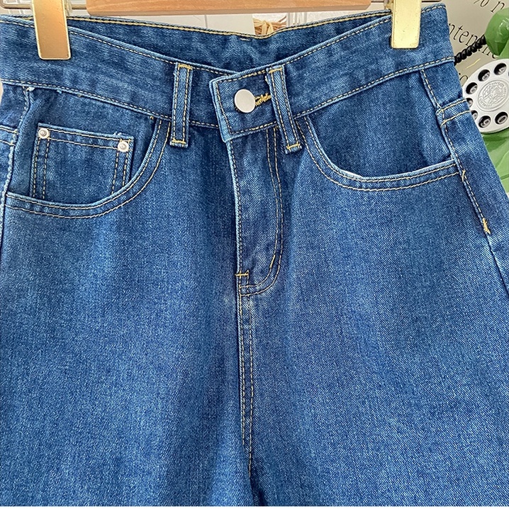 Highwaist Kulot Celana Jeans Wanita/Korean Style Jeans  Murah/ Love Straight Loose  Celana Jeans