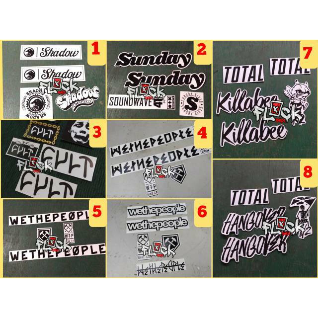 Promo sticker decal pack bmx sunday stiker wtp fiend bsd colony cult kink merritt shadow primo