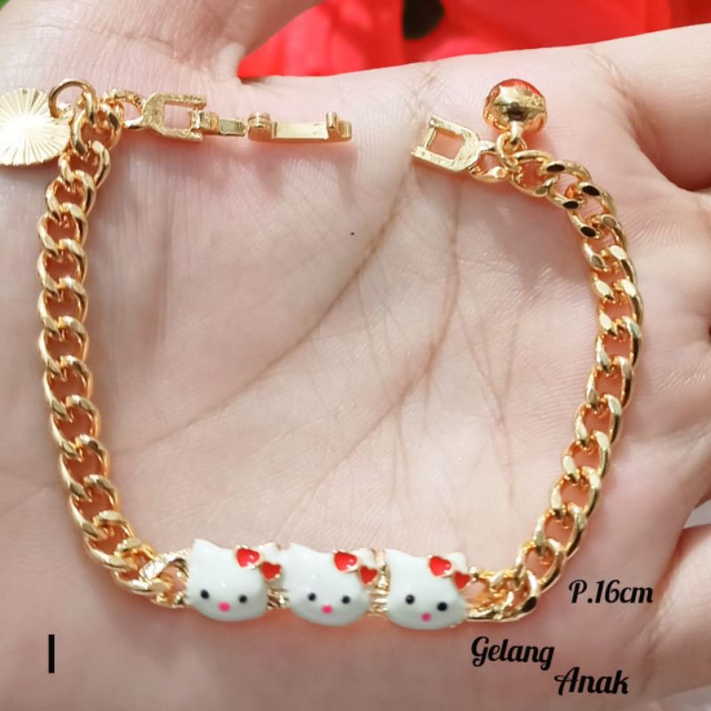 Gelang Anak Rantai Karakter Berbagai motif perhiasan Anak Gold Limited edition (COD)