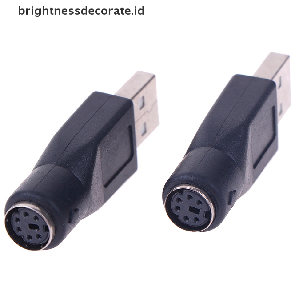 2pcs Adapter Converter Ps / 2 Male Ke Usb Female Untuk Keyboard Pc