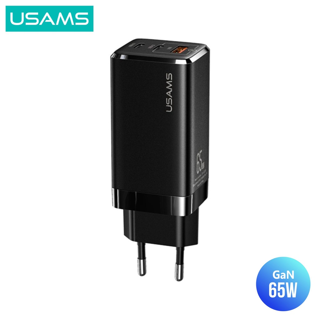 USAMS T33 GaN 65w Adapter Charger Fast Charge QC4.0 PD3.0 AFC SCP FCP