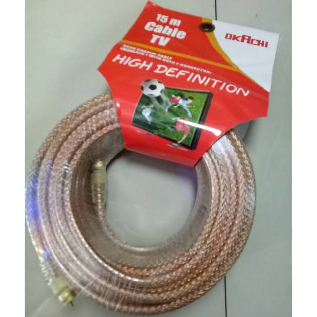 Kabel Antena TV Set 15 Yard OKACHI Full Tembaga
