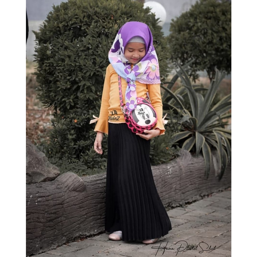 Rok Anak Tali Lonceng 4-12 tahun M L XL XXL TRENDY MASA KINI / ROK ANAK PLISKET TALI LONCENG  / ROK ANAK PEREMPUAN / ROK ANAK REMAJA