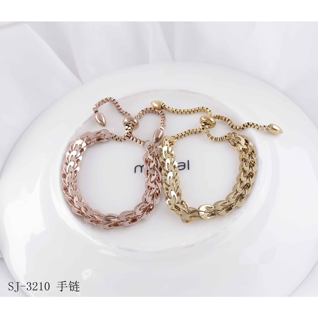 Gelang Titanium Rantai Polos Perhiasan Fashion 3210