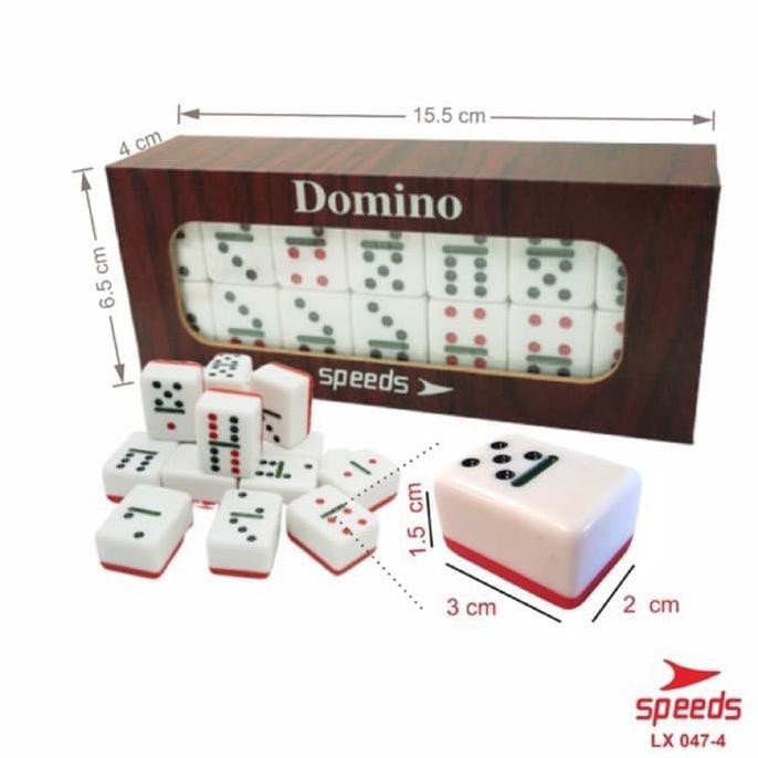 Set Game Domino Batu Set Balok Tebal Gaple QQ Kartu Box kayu 047-4
