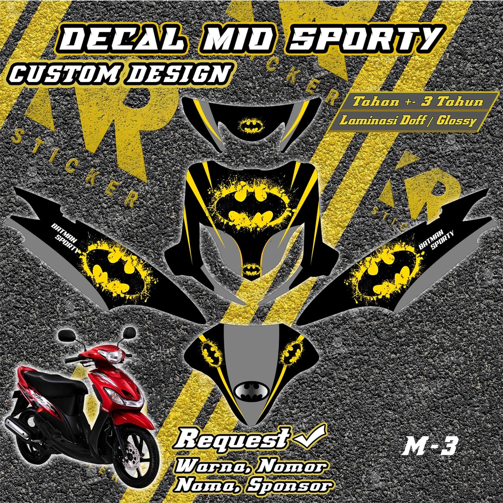 Jual Stiker decal fullbody Mio Sporty / Smile Custom Desain, sticker