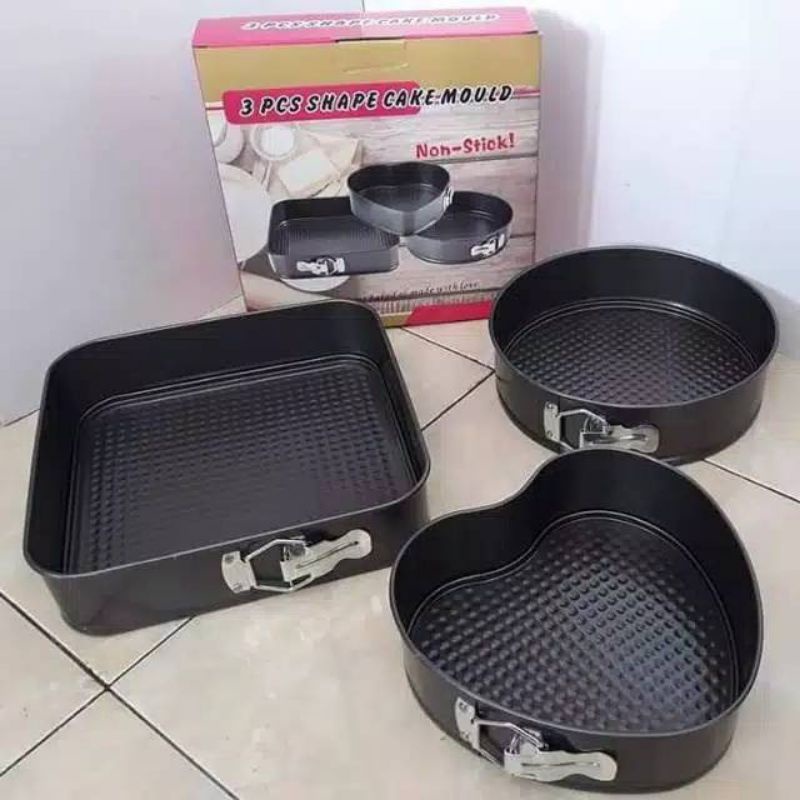 LOYANG CETAKAN KUE 3 IN 1 SATU SET DAPAT 3 PCS  / CETAKAN KUE ULANG TAHUN/ CETAKAN KUE STAINLESS