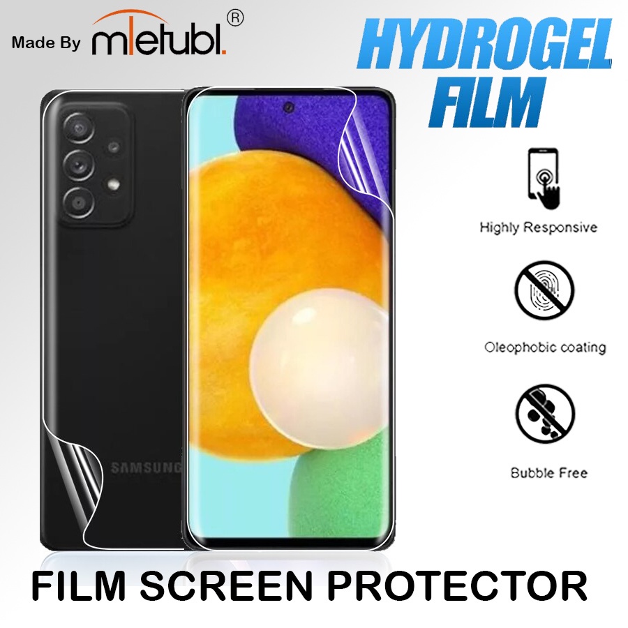 Hydrogel Clear Front-Back SAMSUNG A14 A53 A54 A33 A73 A23 A13 A52 A52S A72 A32 A34 A22 M14 M33 M53 M23 M13 M32 Hidrogel Full Cover-Ful Coverage Bening Glossy-Glosy Jelly Hydro Depan-Belakang Antigores-Anti Gores Transparan-Transparent Tipis-Bagus-4G 5G S