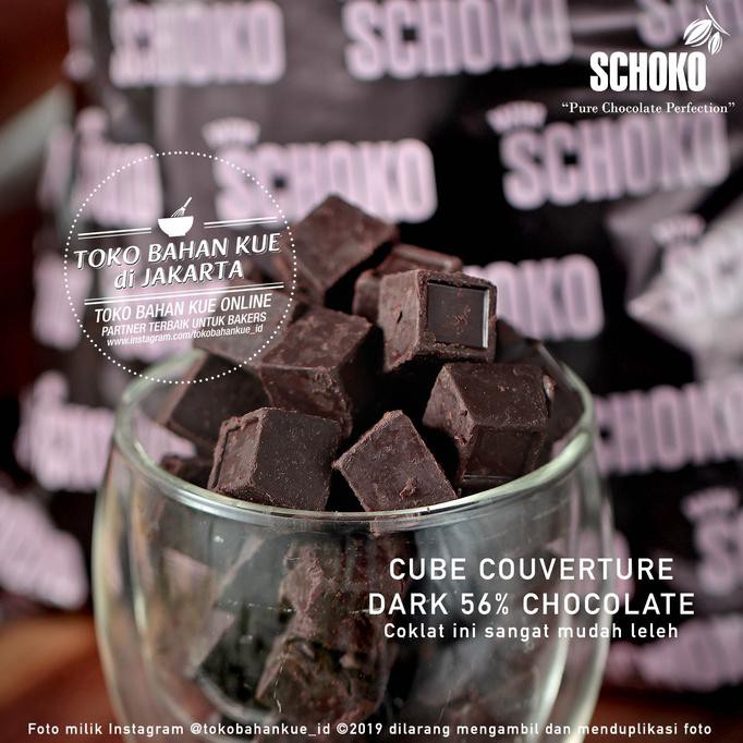 

A47Cslo Schoko Couverture Dark 56% 100Gr Cube Chocolate Cokelat Baking Coklat