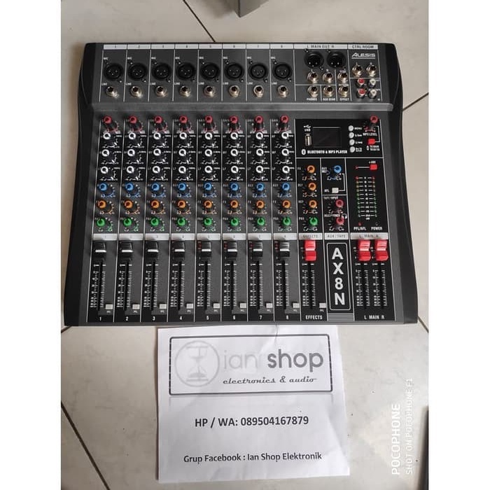 Mixer Audio Alesis AX8N AX 8N 8 Channel Full 8 Mic USB MP3 Bluetooth Efek Echo Delay Repeat