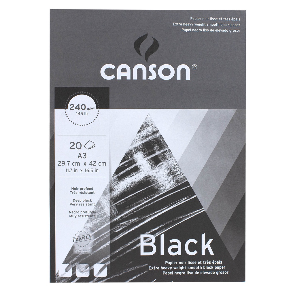 

Canson Black A3 240gsm 20 Sheets