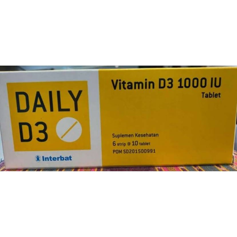 RH - INTERBAT DAILY D3 1000IU 6STRIP@10 TABLET ORIGINAL ASLI