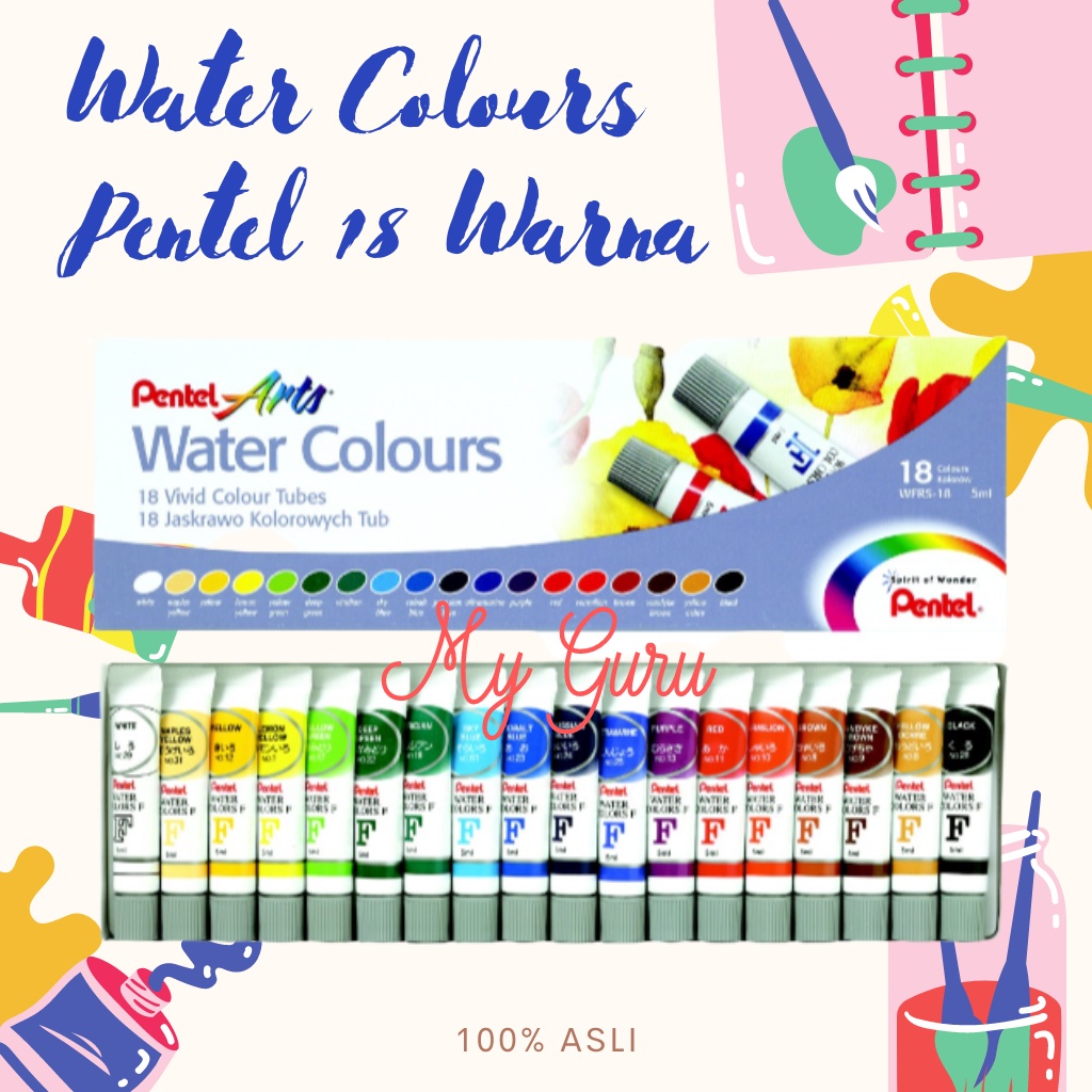 

[SET] PENTEL CAT AIR WFRS-18 18 WARNA WATER COLORS