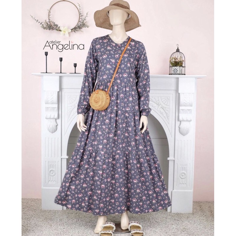 Bella Dress Primrose Grey M - Dress Atelier Angelina