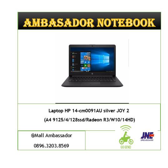 Jual Laptop Hp 14 Cm0091au Amd A4 9125 Ssd 128gb 4gb W10 Joy 2 Silver Best Seller Shopee 7038