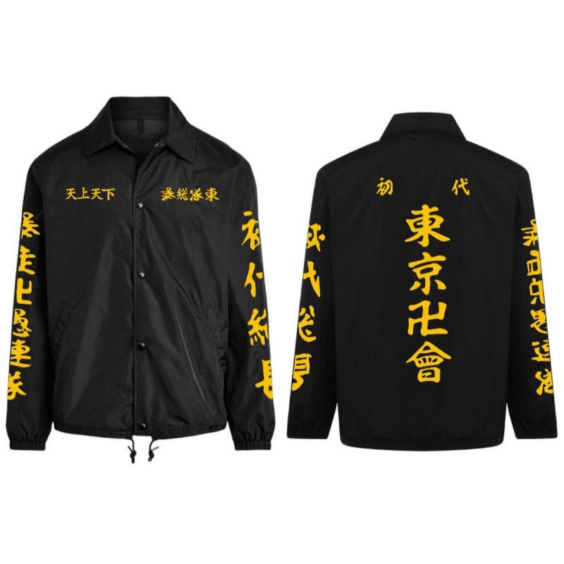 JAKET COACH PRIA-WANITA WIBU ANIME TOKYO REVENGERS TOUMAN MANJI GOLD COOSPLAY TERLARIS-JAKET ANAK-JA