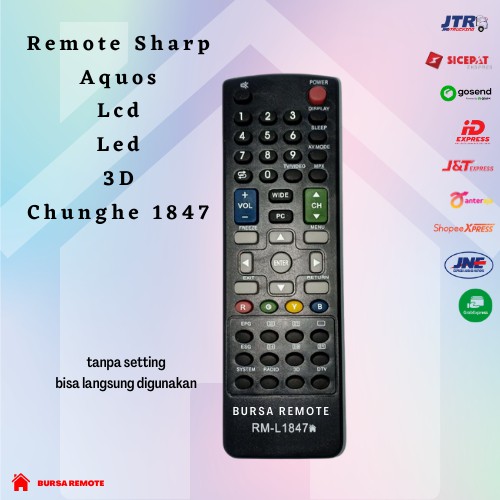 Remot / Remote Sharp Aquos Lcd Led 3D Chunghe 1847 / Eceran Dan Grosir