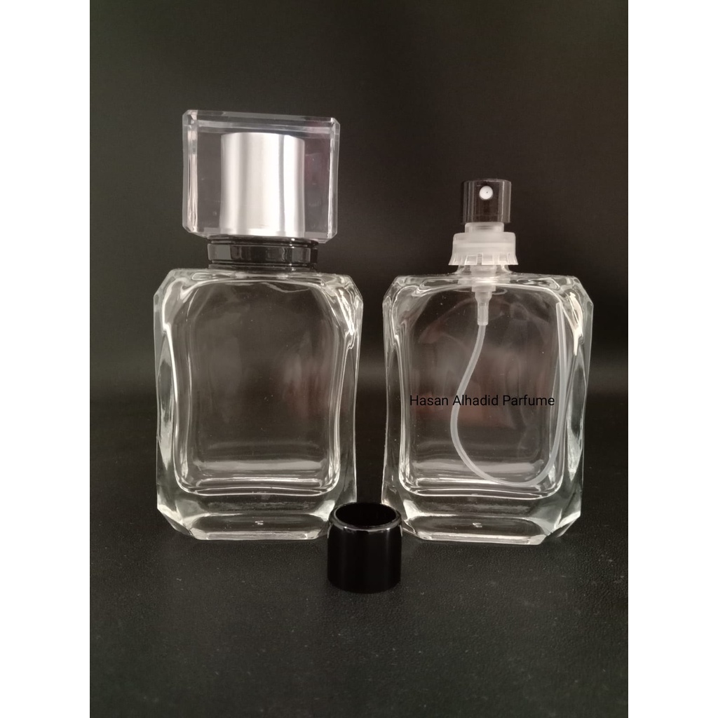 Botol Parfume V32408 Easypum Hitam Tutup Crystal Silver Abu Eceran/Pcs