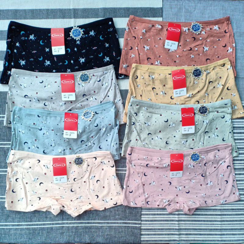 CD Mini Boxer Wanita Merk Sorex Art 13274 Multi Color