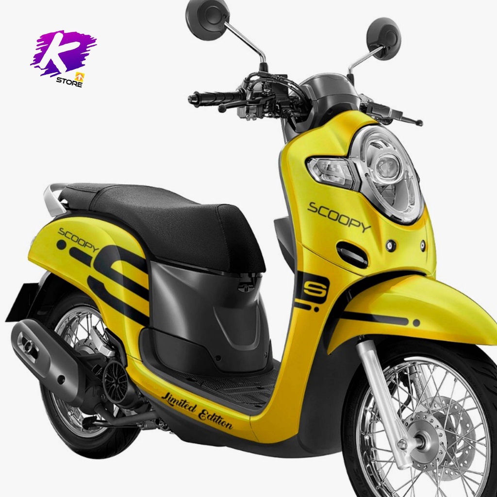 Honda Scoopy Decal Variasi Sticker Full Body Kuning eshal mtr