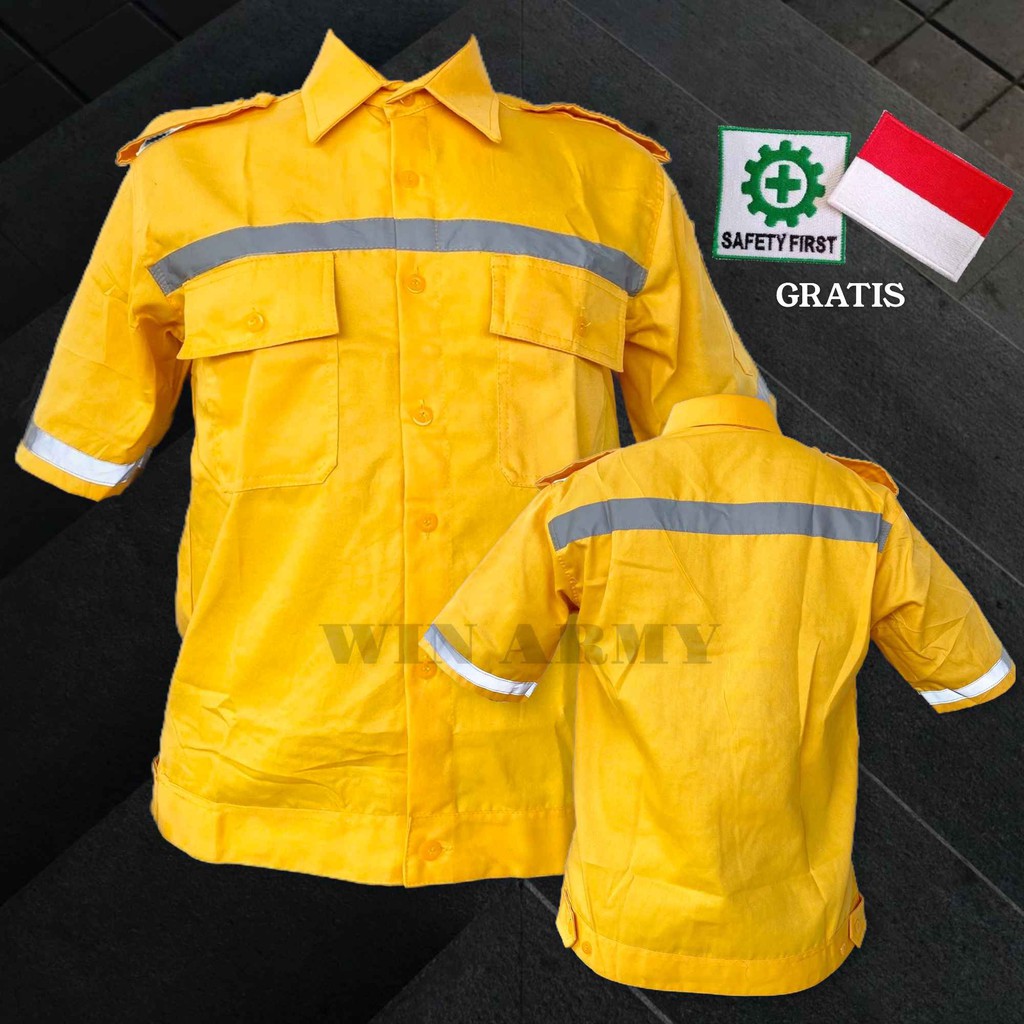 Katelpak Baju Safety Seragam Kerja / Kemeja Proyek Atasan Lengan Pendek / Atasan Kerja Pendek Wearpack Logo New