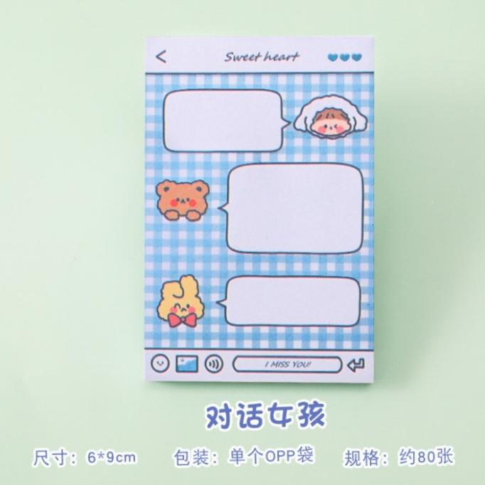 

Sticky notes blue girl message note cute cartoon - sweetheart girl