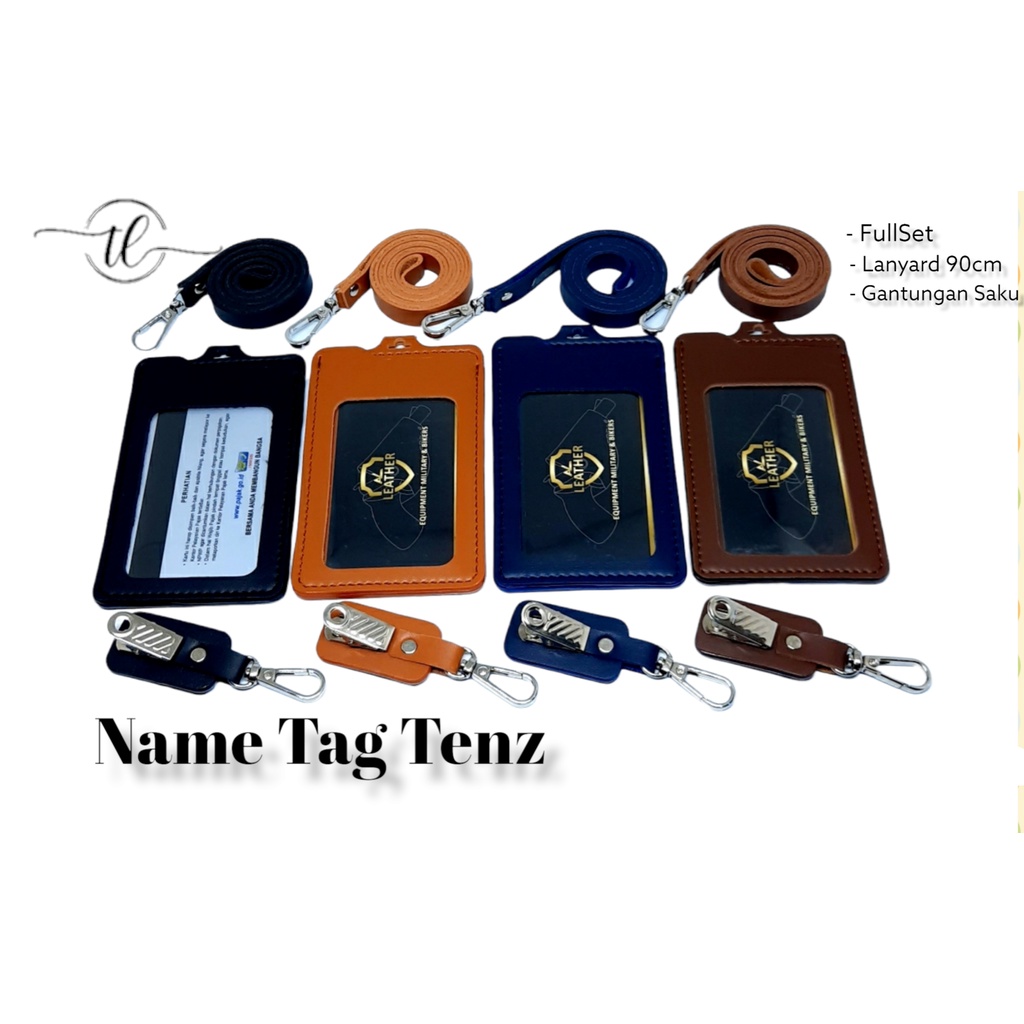 

Name Tag ID Card Dompet Kartu Lanyard Kulit Sintethic by AL Leather