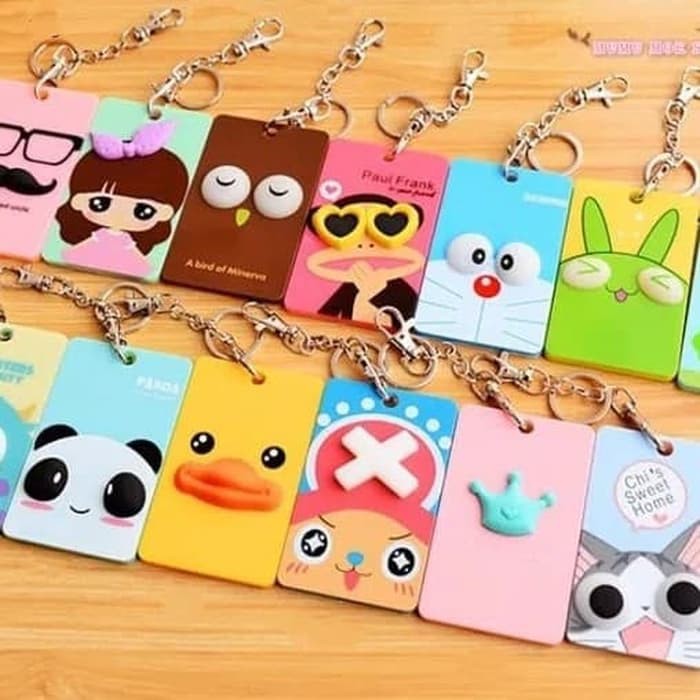 

MNB063 Tempat kartu ID card holder Gantungan Kunci karakter unik lucu
