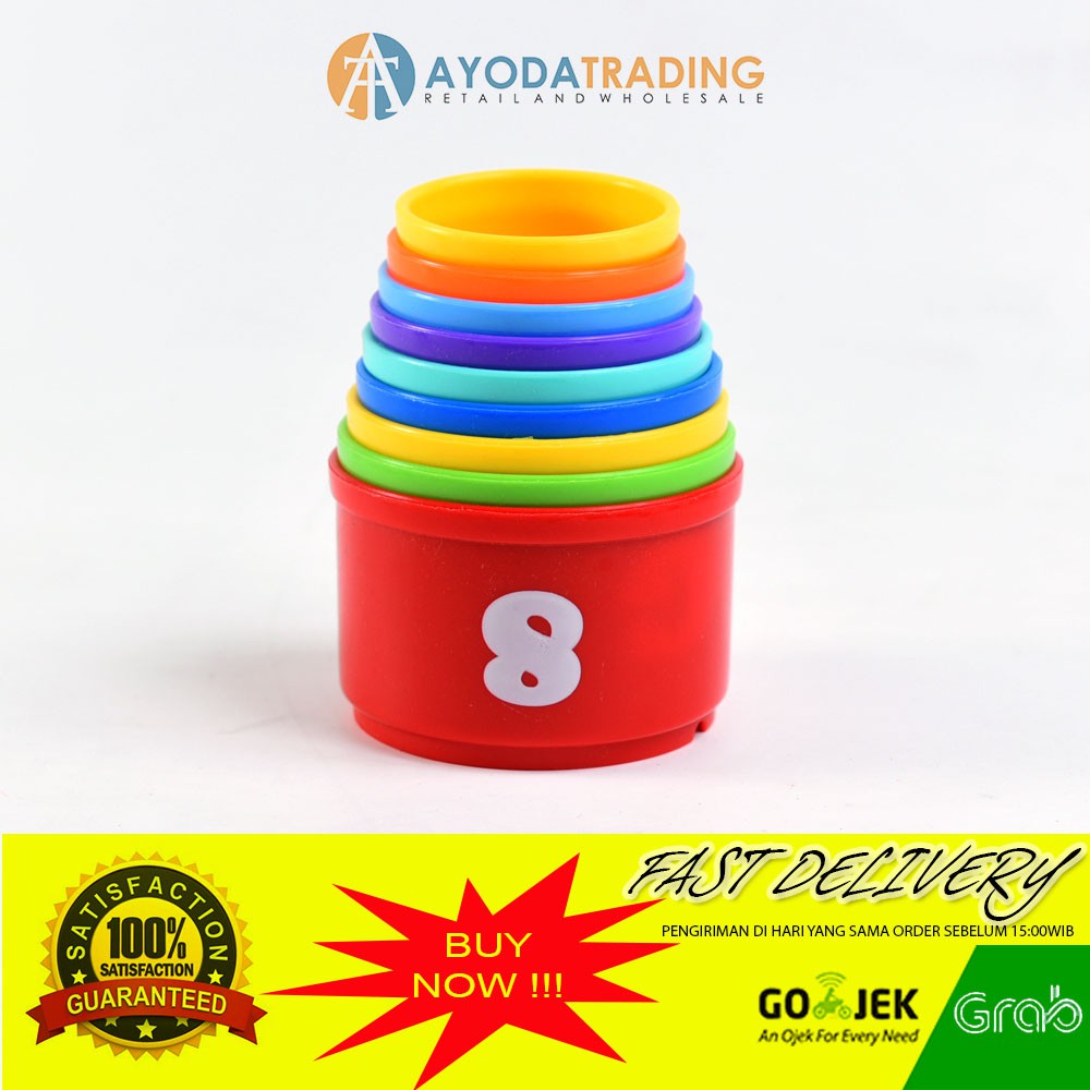 Stacking Cup Tower Susun Mainan Stimulasi Bayi Pintar