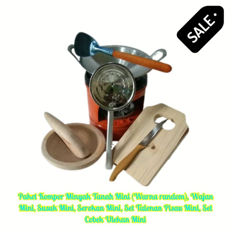 Mainan Murah Alat Peraga Masak Anak Edukatif Kompor Wajan Susuk Serok Set Talenan Set Ulekan Kitchen