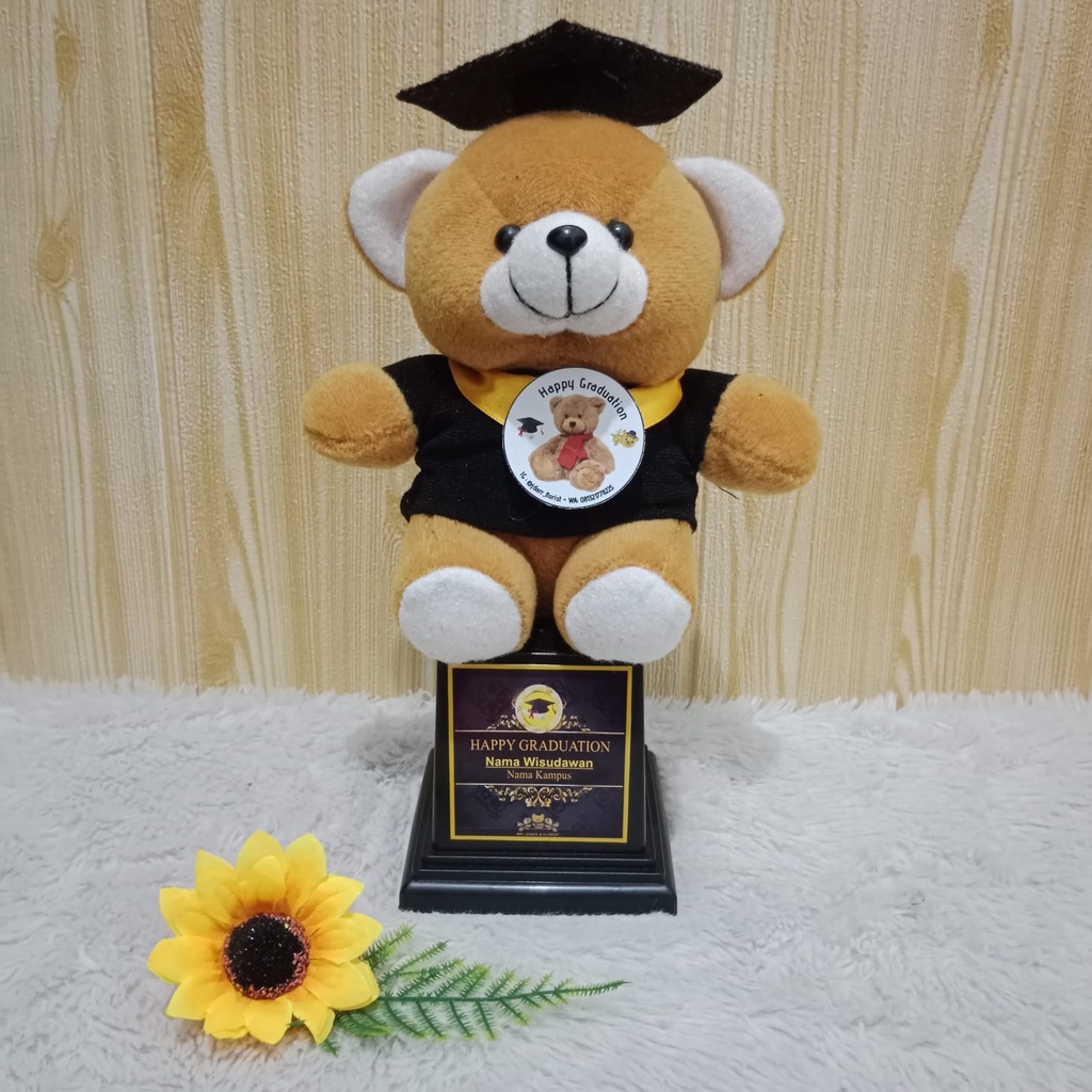 PIALA BONEKA WISUDA / TROPHY BONEKA WISUDA / HADIAH WISUDA / FREE REQUEST NAMA / FOTO DAN LOGO / Boneka Gemoy /