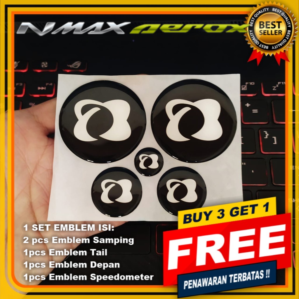 OCITO PUTIH STIKER EMBLEM BODY NMAX AEROX LEXI STIKER NMAX STIKER MOTOR NMAX 1 SET EMBLEM YAMAHA STI
