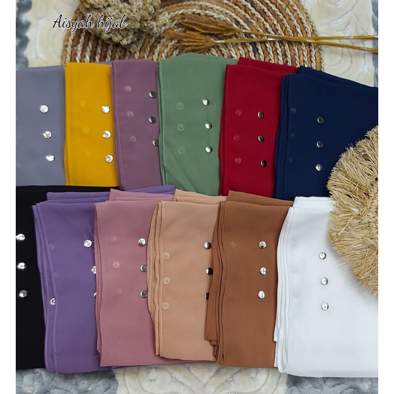 ECER PASMINA KANCING CERUTI BABYDOLL PASHMINA KANCING SERUTI MURAH PASMINA BUTTON HAYDA SCARF KW