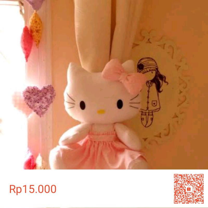 ikat hordeng pengikat gorden hello kitty dekorasi rumah hello kitty