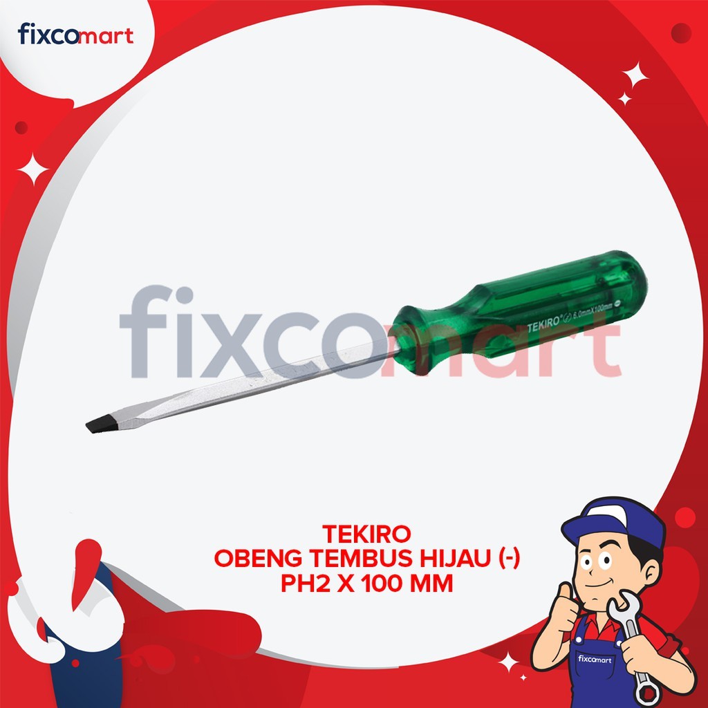 Obeng Tembus Plus (+) Dan Obeng Tembus Minus (-) Kristal / Go-Thru Screwdriver TEKIRO (Ujung Magnit)