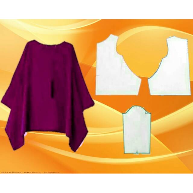 Pola jiplak patrun baju wanita blus tunik