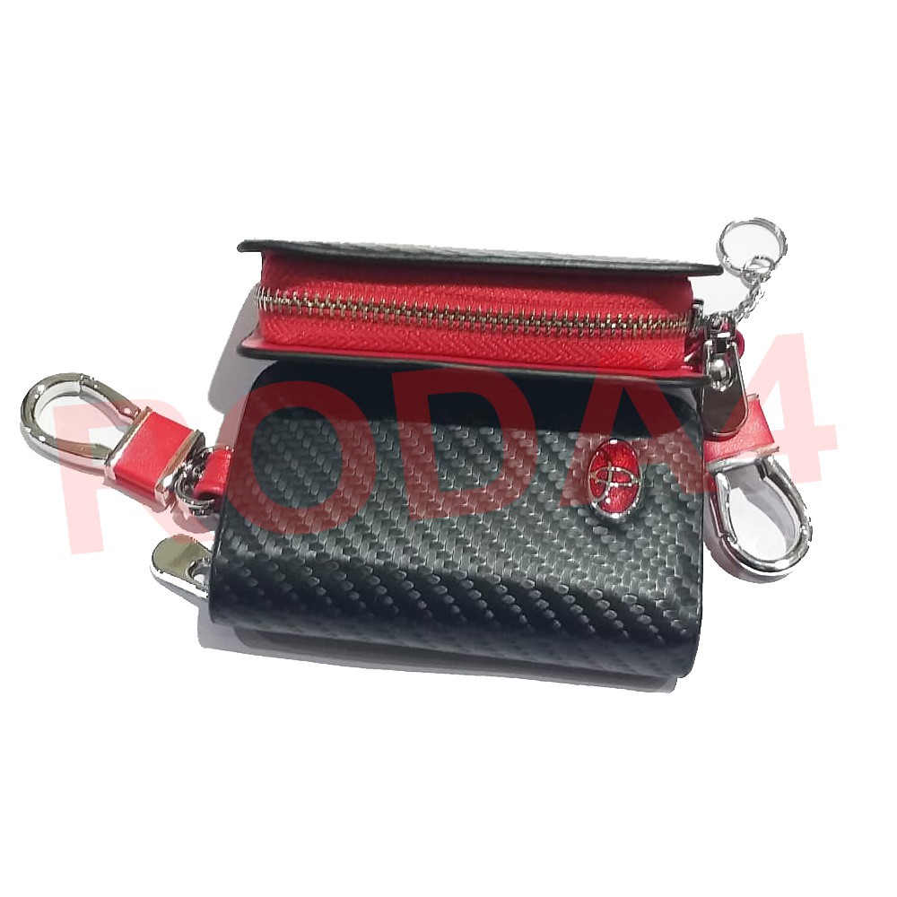 Dompet STNK Mobil Logo Toyota Motif Carbon