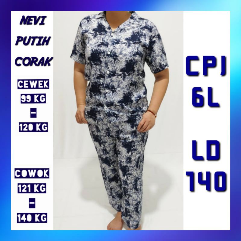 ONE SET PIYAMA RAYON JUMBO WANITA SETELAN CELANA PANJANG BIG SIZE