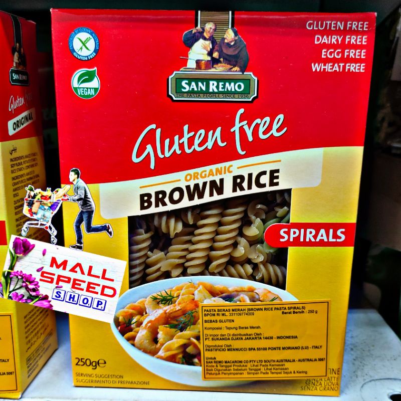

SAN REMO Brown Rice Gluten Free Pasta 250g - SANREMO SPIRALS